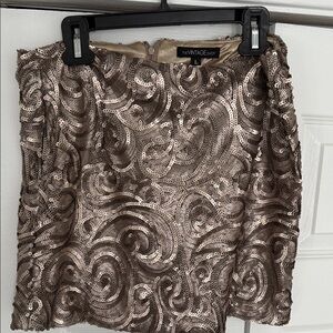 The Vintage Shop Swirl Sequin Mini Skirt - Brown